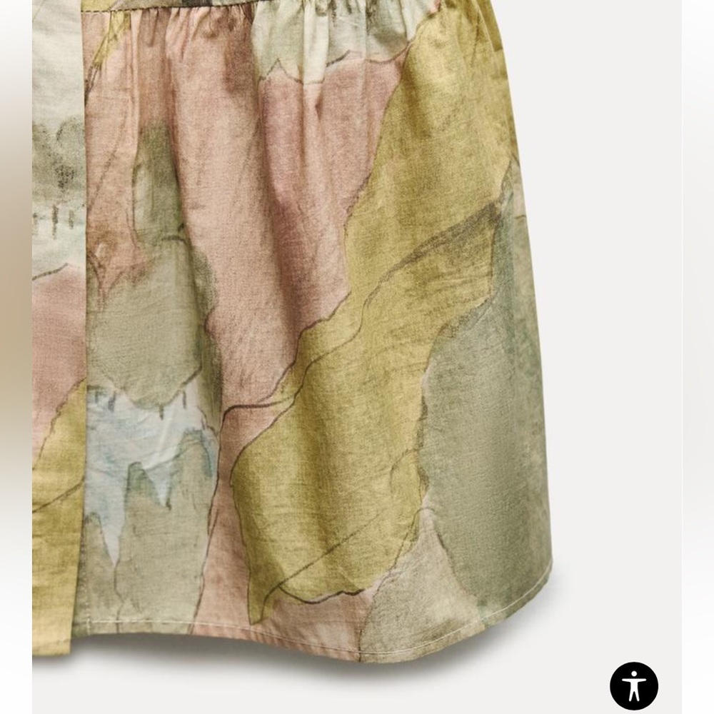 Zara Cream and Pastel Multicolor Shirt Dress - Picture 12 of 14
